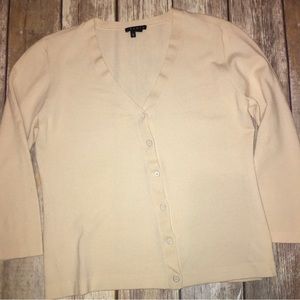 Theory 3/4 sleeve cream Size L cartigan
